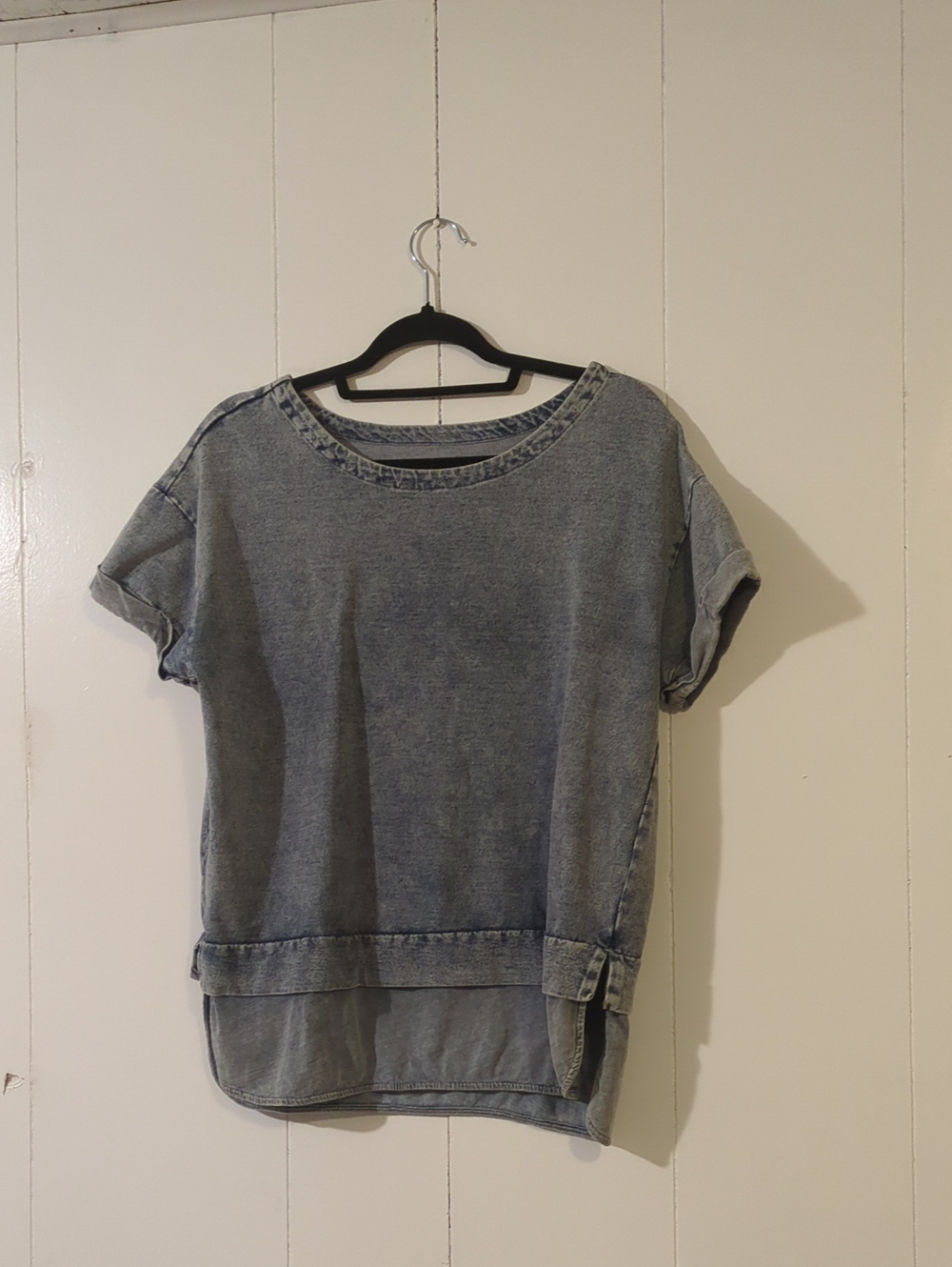 Marc New York Washed Chambray Short Sleeve Top - Light Blue